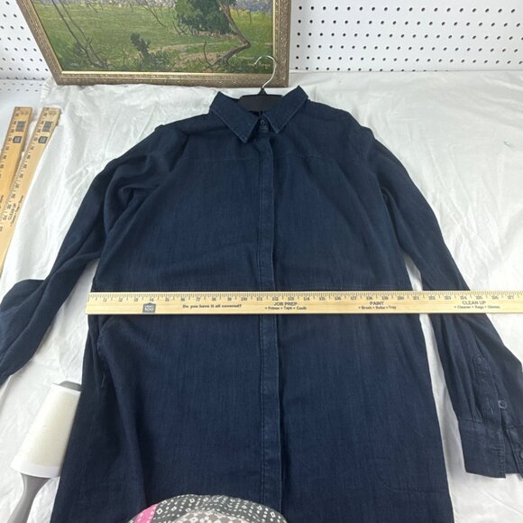 A New Day Denim Dress Long Sleeve Blue Button Front Midi Casual Plus Size XXL - Picture 8 of 9